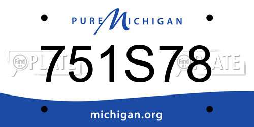 751S78 Michigan License Plate