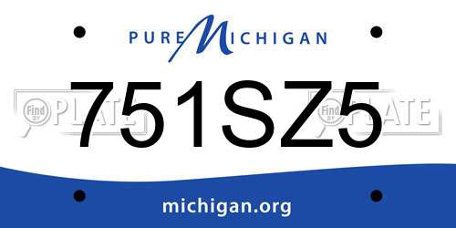 751SZ5 Michigan License Plate
