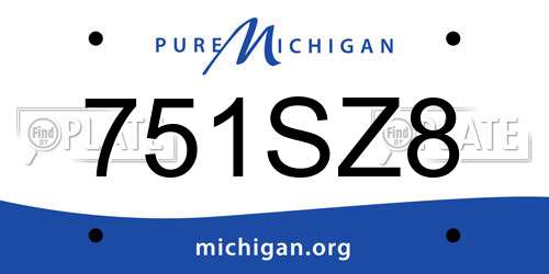 751SZ8 Michigan License Plate