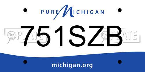 751SZB Michigan License Plate