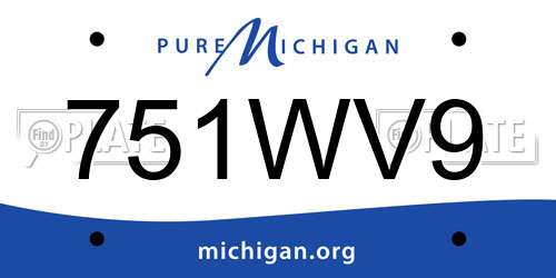 751WV9 Michigan License Plate