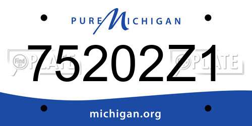 75202Z1 Michigan License Plate