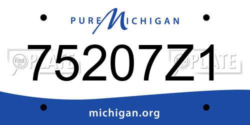 75207Z1 Michigan License Plate