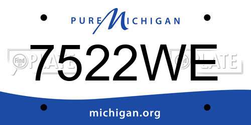 7522WE Michigan License Plate