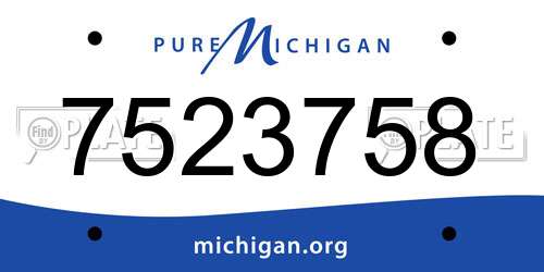 7523758 Michigan License Plate