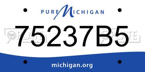 75237B5 Michigan License Plate
