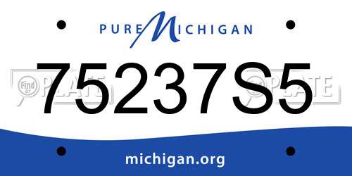 75237S5 Michigan License Plate
