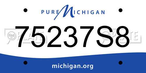 75237S8 Michigan License Plate