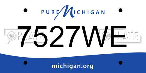 7527WE Michigan License Plate