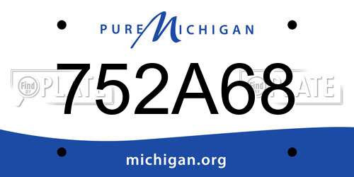 752A68 Michigan License Plate