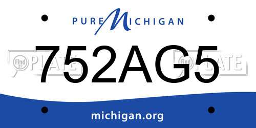 752AG5 Michigan License Plate