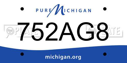 752AG8 Michigan License Plate