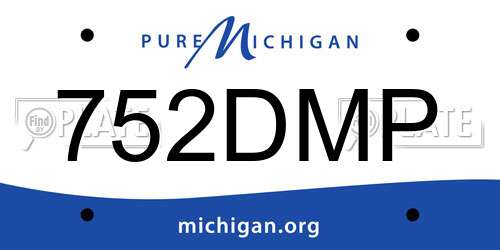 752DMP Michigan License Plate
