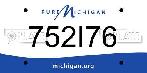 752I76 Michigan License Plate