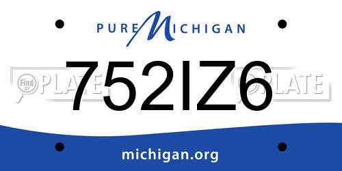 752IZ6 Michigan License Plate
