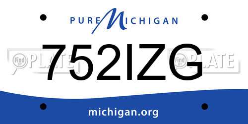 752IZG Michigan License Plate