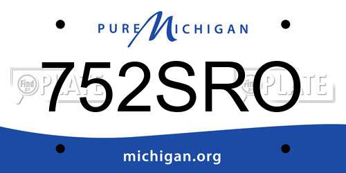 752SRO Michigan License Plate