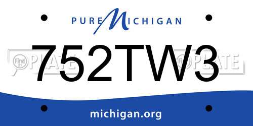 752TW3 Michigan License Plate