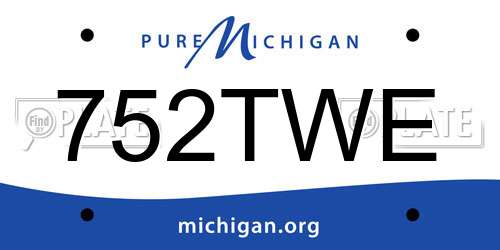 752TWE Michigan License Plate