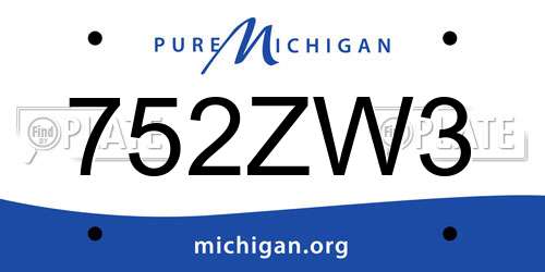 752ZW3 Michigan License Plate