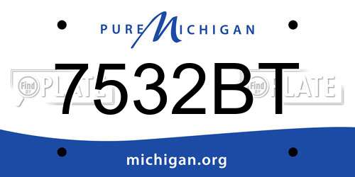 7532BT Michigan License Plate