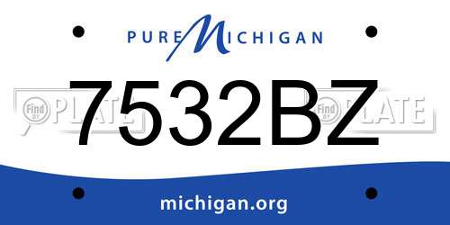 7532BZ Michigan License Plate