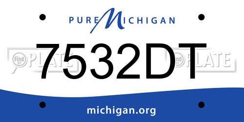 7532DT Michigan License Plate