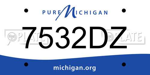 7532DZ Michigan License Plate