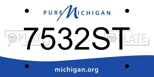 7532ST Michigan License Plate