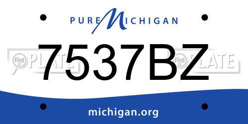 7537BZ Michigan License Plate