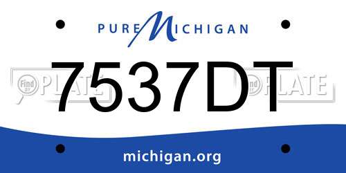 7537DT Michigan License Plate