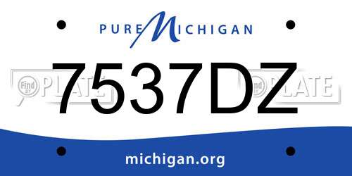 7537DZ Michigan License Plate