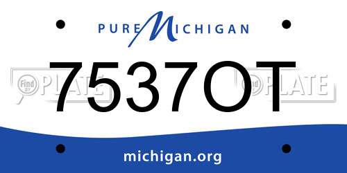 7537OT Michigan License Plate