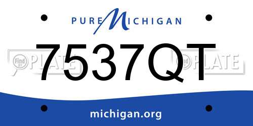7537QT Michigan License Plate