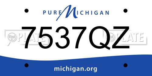 7537QZ Michigan License Plate