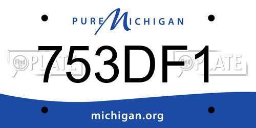 753DF1 Michigan License Plate