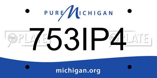 753IP4 Michigan License Plate