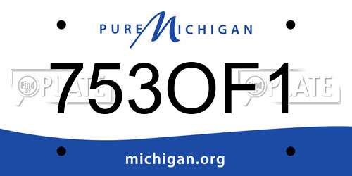 753OF1 Michigan License Plate