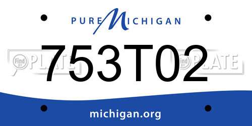 753T02 Michigan License Plate