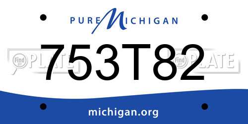 753T82 Michigan License Plate
