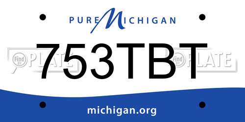 753TBT Michigan License Plate