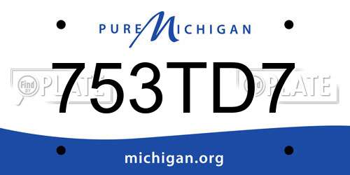 753TD7 Michigan License Plate