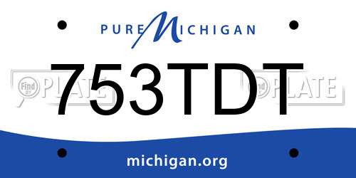 753TDT Michigan License Plate