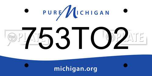 753TO2 Michigan License Plate