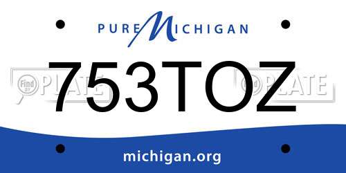 753TOZ Michigan License Plate