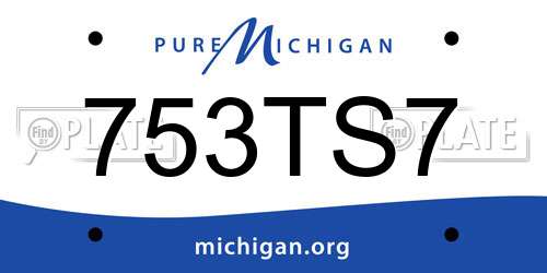 753TS7 Michigan License Plate