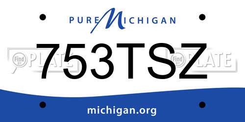 753TSZ Michigan License Plate