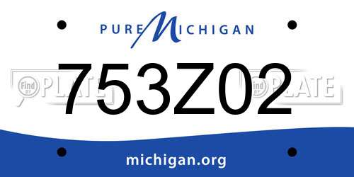 753Z02 Michigan License Plate