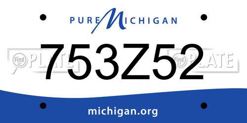 753Z52 Michigan License Plate