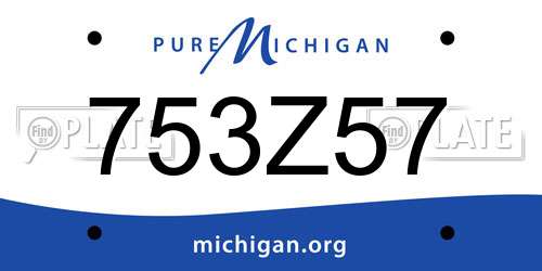 753Z57 Michigan License Plate